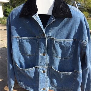 Vintage Liz wear jean jacket sz L